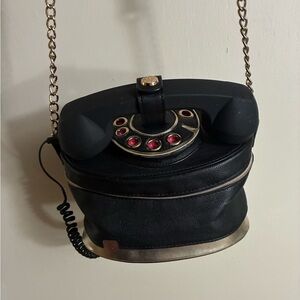 Betsey Johnson Black Retro Telephone Handbag